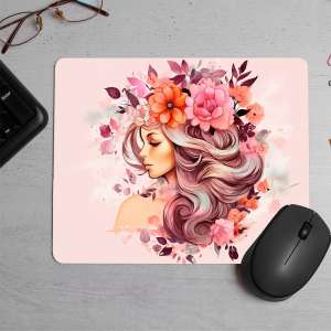 Hair Stylist pink color Printed Mouse Pad