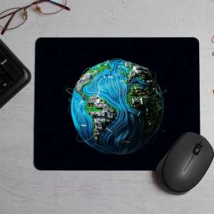High Tech Earth Printed Mouse Pad