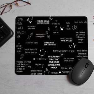 Motivational black aesthetic   Printed Mouse Pad