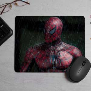 Spider man with rain  Printed Mouse Pad