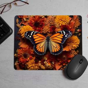 The intricate butterfly patterns on Printed Mouse Pad