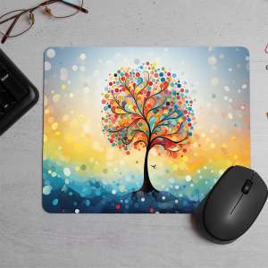 Tree Of Life Rainbow Leaves By Printed Mouse Pad
