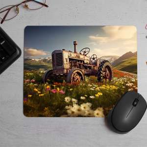 Vintage tractor Printed Mouse Pad