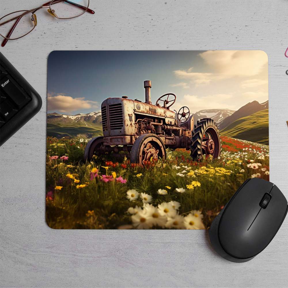 Vintage tractor Printed Mouse Pad