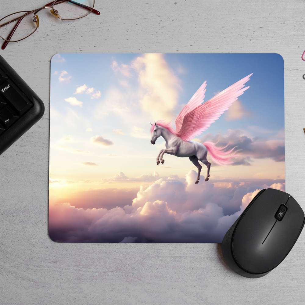 Winged Divine Horse Printed Mouse Pad