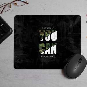 You CAN Funky White Printed Mouse Pad